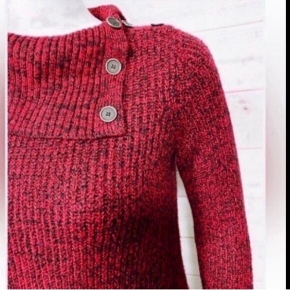 Style & Co Women's Envelope-Neck Sweater Red Size PM Petite M 8-10 - Picture 3 of 9